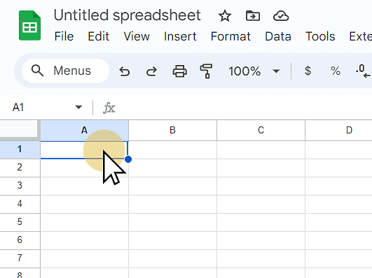 Double click a cell to enter a number