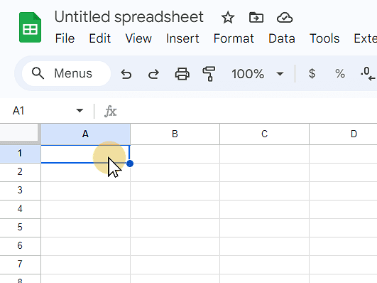 Double click a cell to enter a number