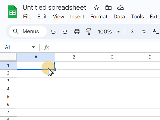 Double click a cell to enter a number