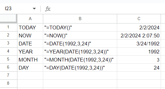 Datetime functions