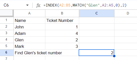 INDEX and MATCH functions