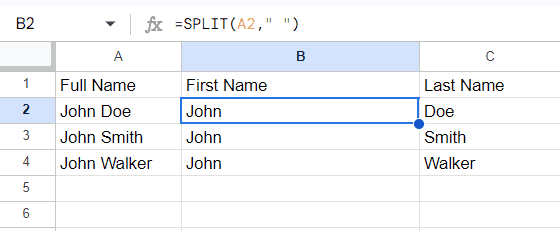 SPLIT function