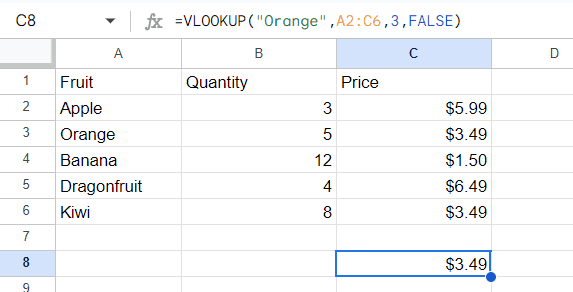 VLOOKUP function