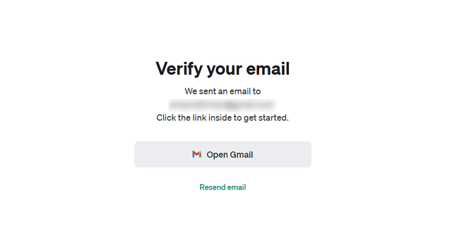 Receive a verification email