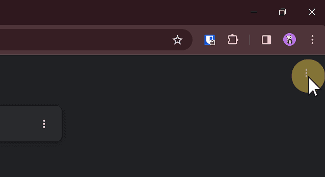 Click on the three-dot menu in the Bookmark manager