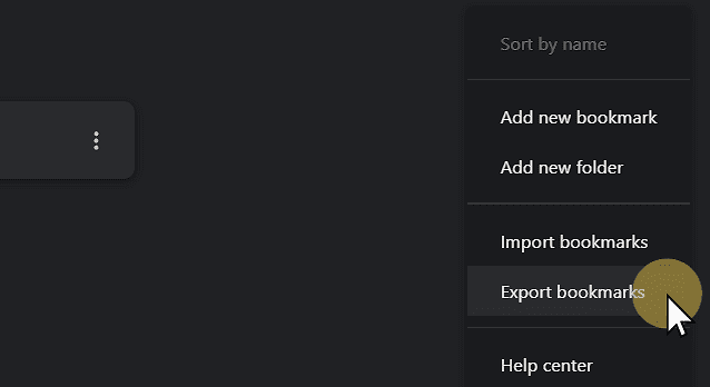 Click Export bookmarks