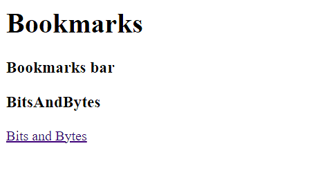 A bookmarks HTML file is saved