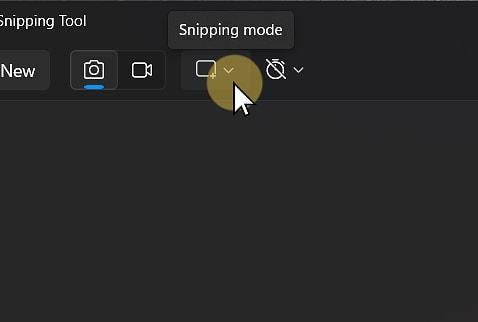 Select the Snipping mode