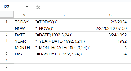 Datetime functions